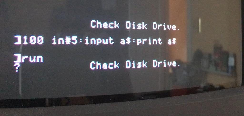 Apple IIc check disk drive error