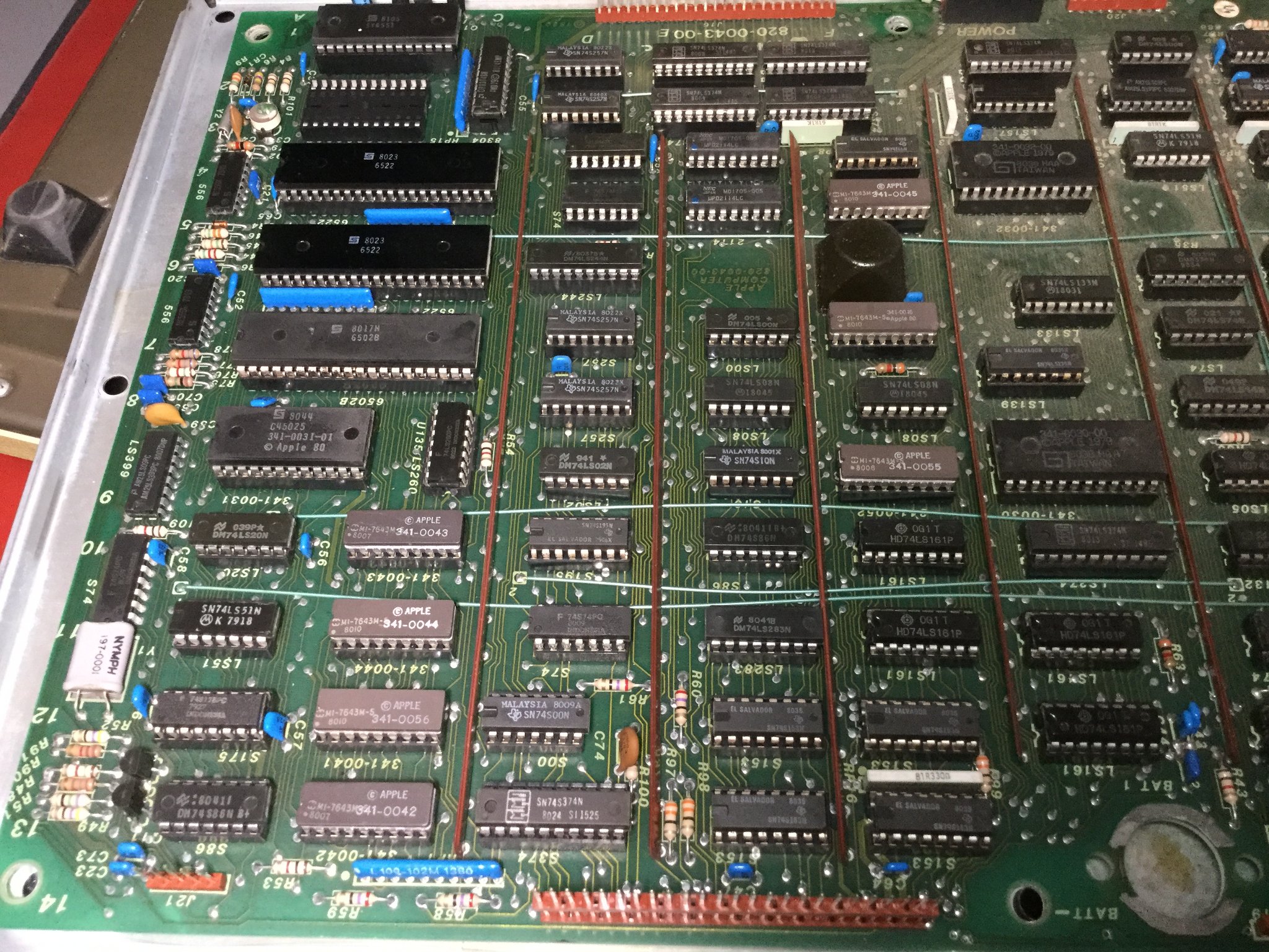 Apple III logic board, partial, perspective 2